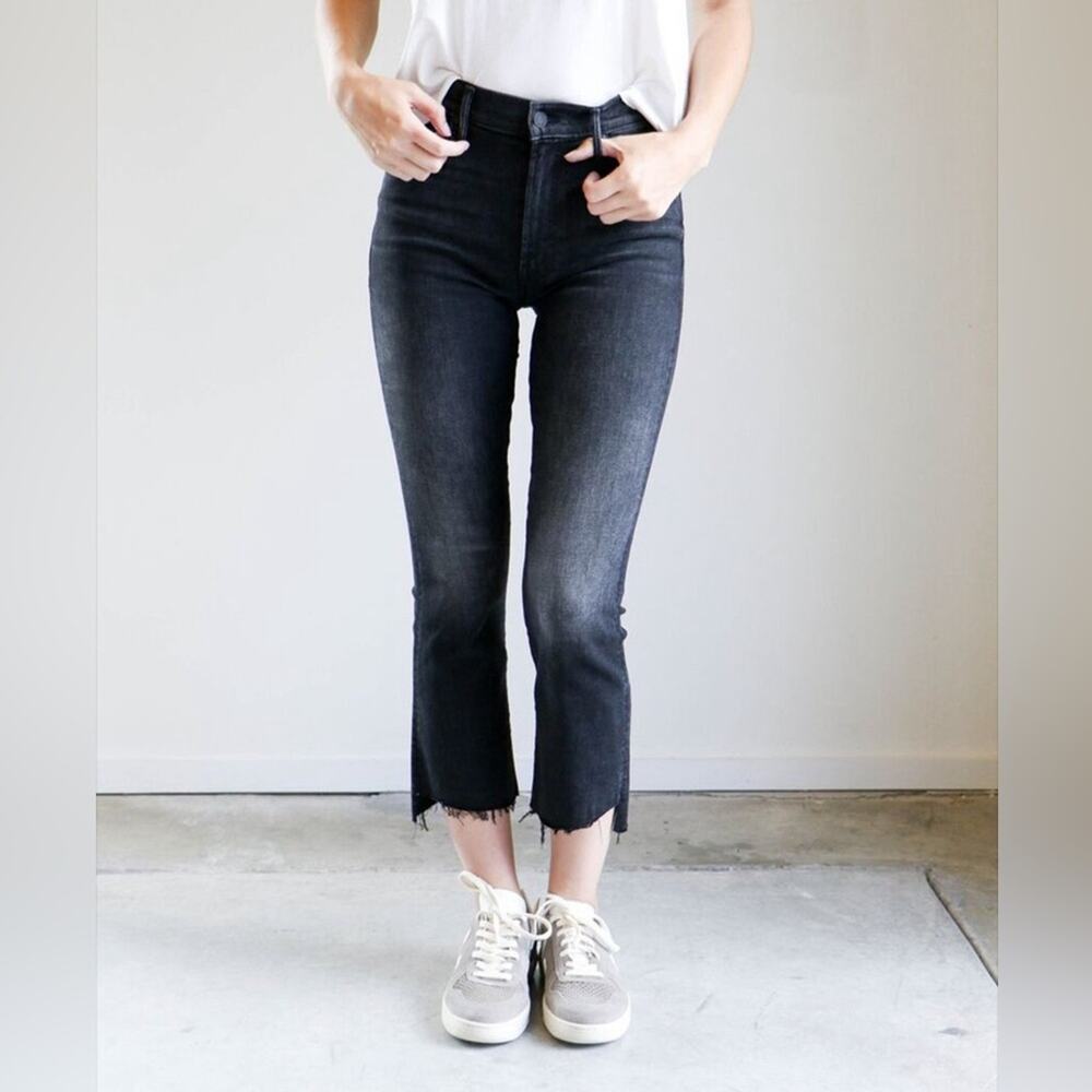 MOTHER The Insider Crop Step Fray Jeans Night Hawk Wash Sz 24